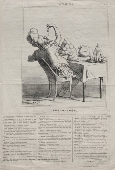 Actualities (No. 43): March without Lent by Honoré Daumier