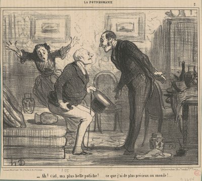 Ah! Heaven, my most beautiful vase! by Honoré Daumier