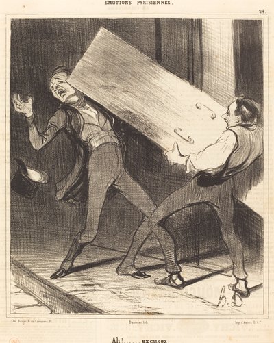 Ah! Excuse Me by Honoré Daumier