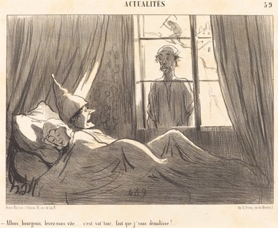 Come on bourgeois, get up quickly... by Honoré Daumier