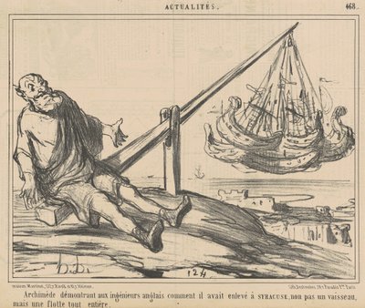 Archimedes Demonstrating to English Engineers... by Honoré Daumier