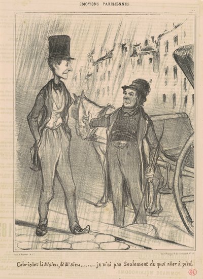 Cabriolet there Sir, there Sir... by Honoré Daumier