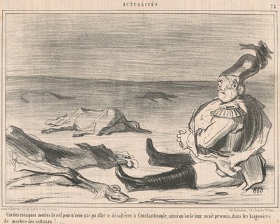 Cossack Horses Dead from Thirst... by Honoré Daumier