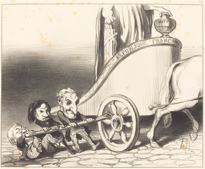 This Cart Will Always Move... by Honoré Daumier