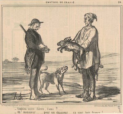 How much for your hare, friend? by Honoré Daumier
