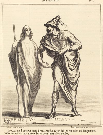 Believe Me! Take My Arm... by Honoré Daumier