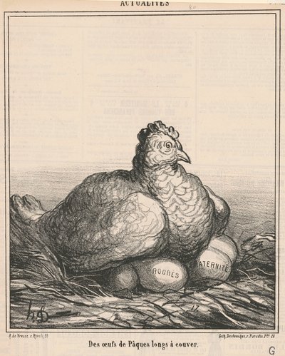 Easter Eggs Long to Hatch by Honoré Daumier