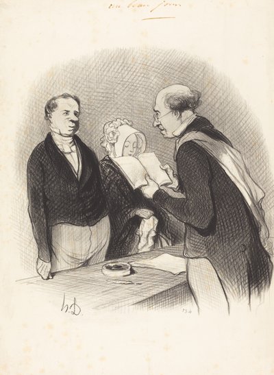 In Front of the Mayor by Honoré Daumier