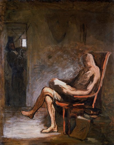 Don Quixote reading, 1865-67 by Honoré Daumier