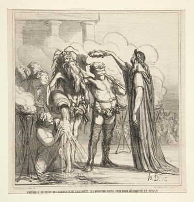 Empedocles Receiving by Honoré Daumier