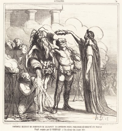 Empedocles Receiving Divine Honors by Honoré Daumier