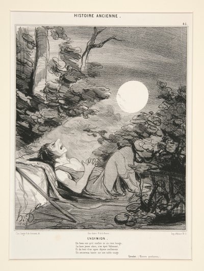Endymion, Plate 45 from Ancient History by Honoré Daumier