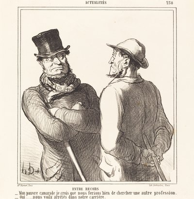 Between Records by Honoré Daumier