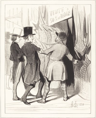 Enter Gentlemen... here are magnificent... by Honoré Daumier