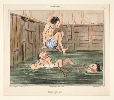 False Position!!! from Les Baigneurs by Honoré Daumier
