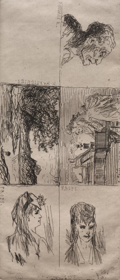 Five Studies by Honoré Daumier