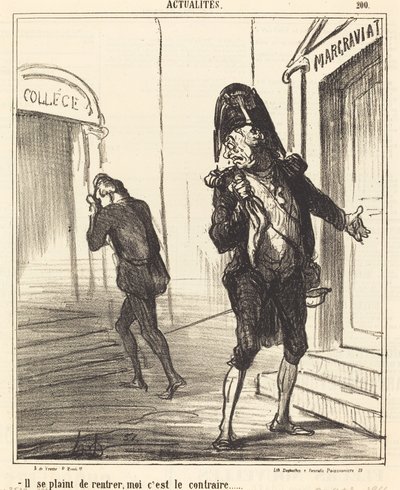 He Complains of Returning... by Honoré Daumier