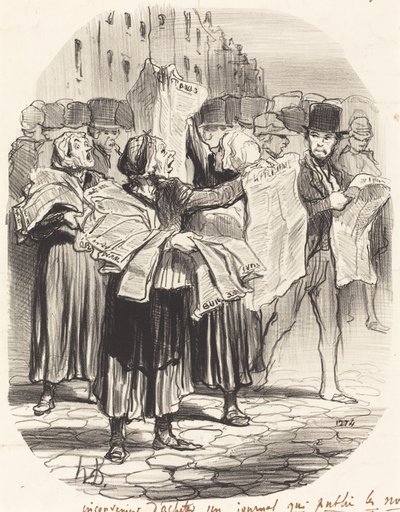 The Inconvenience of Buying a Newspaper... by Honoré Daumier
