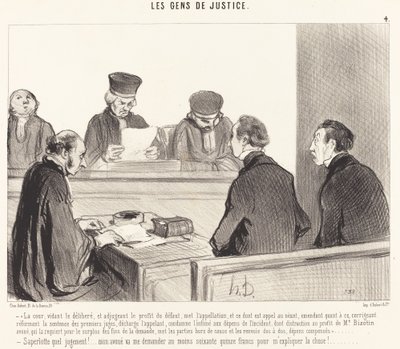 The Court, Emptying the Deliberation... by Honoré Daumier