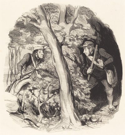 The Meeting in the Woods by Honoré Daumier