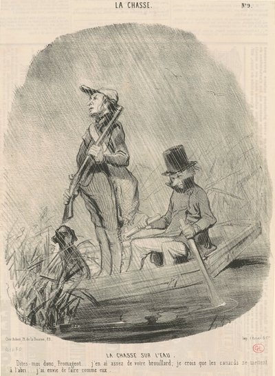 Hunting on the Water by Honoré Daumier