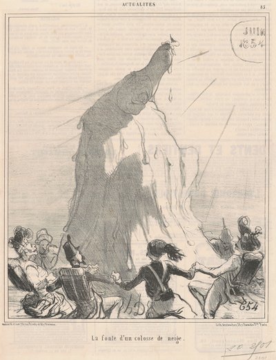 The Melting of a Snow Colossus by Honoré Daumier