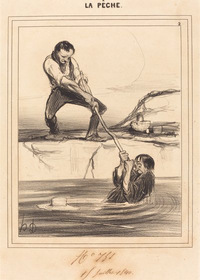 The Barbillon Leads... by Honoré Daumier