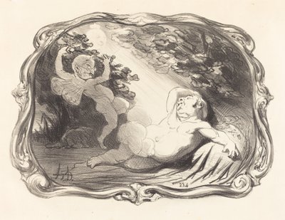 The Sleep of Endymion-Berryer by Honoré Daumier