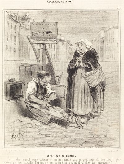 The Dog Shearer by Honoré Daumier