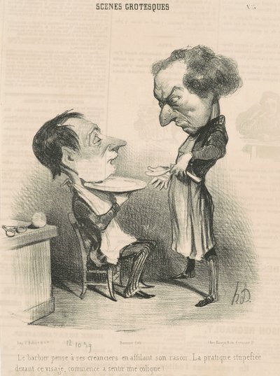 The Barber Thinks of His Creditors by Honoré Daumier
