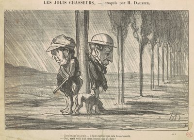 The Pretty Hunters by Honoré Daumier