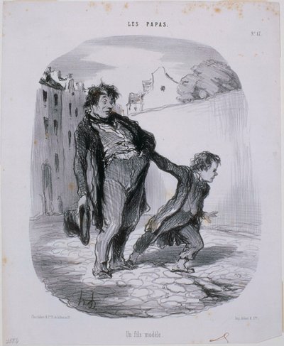 The Dads - A model son by Honoré Daumier