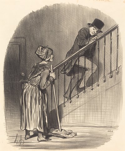 Is My Wife at Home? by Honoré Daumier