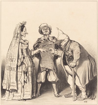 Marriage of the Epoch and the Constitutionalist by Honoré Daumier