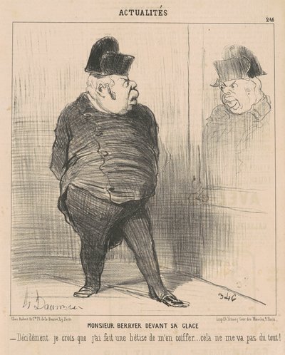 Mr. Berryer in front of his mirror by Honoré Daumier