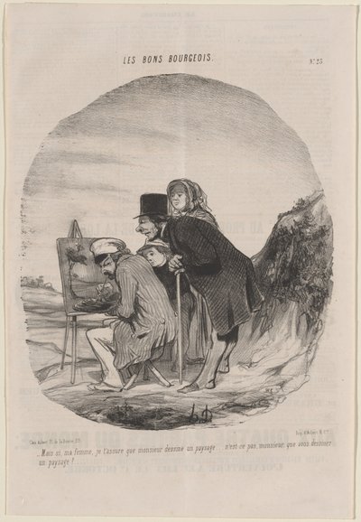 Man Drawing a Landscape by Honoré Daumier