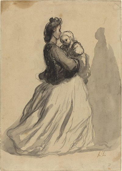 Mother and Baby by Honoré Daumier