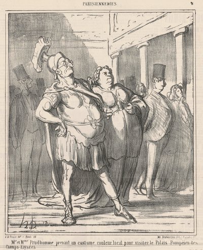 Mr. and Mrs. Prudhomme Taking a... by Honoré Daumier
