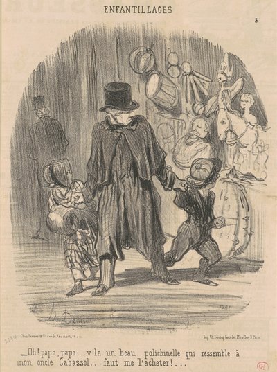 Oh! Papa, papa ...look a beautiful ... by Honoré Daumier