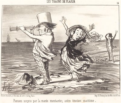 Parisians Surprised by the Tide by Honoré Daumier