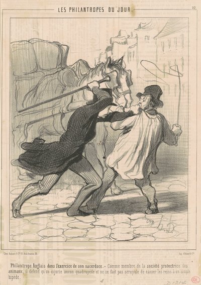 English Philanthropist in Action by Honoré Daumier