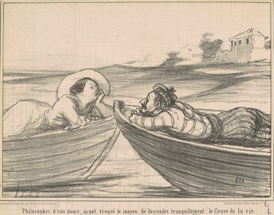 Freshwater Philosophers... by Honoré Daumier
