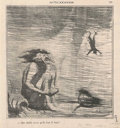 What the Devil Are They Doing Up There! by Honoré Daumier