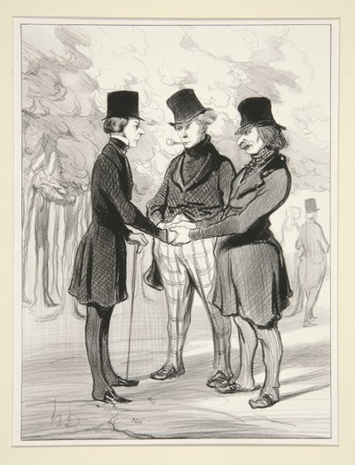 What a Happy Meeting by Honoré Daumier