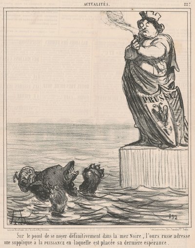 About to Drown... by Honoré Daumier