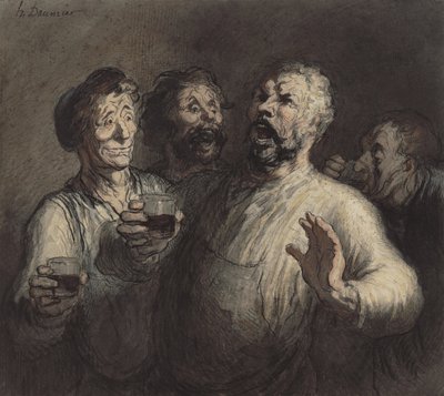 The Drinkers by Honoré Daumier
