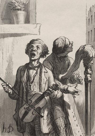 The Singers: Street Singers by Honoré Daumier