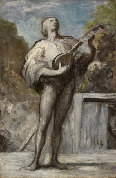 The Troubadour by Honoré Daumier
