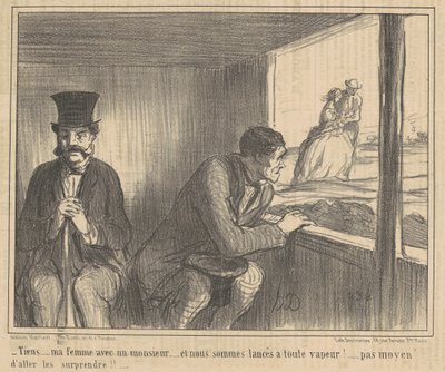 Look ... my wife with a gentleman ... by Honoré Daumier