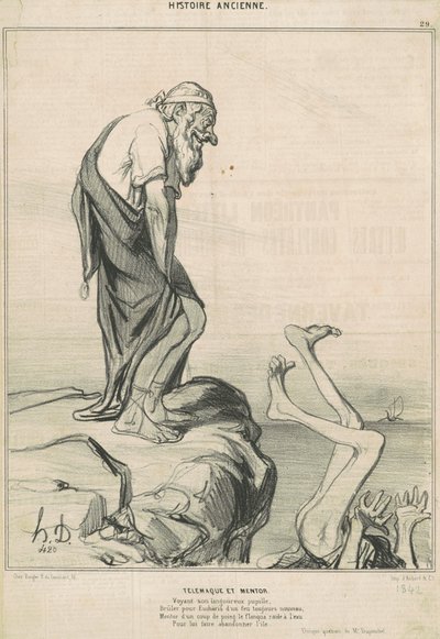Telemachus and Mentor by Honoré Daumier